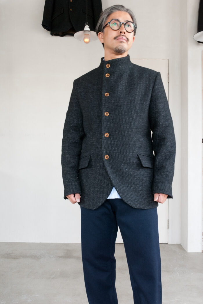 Frank Leder Dead Stock Navy Wool High Closure Jacket