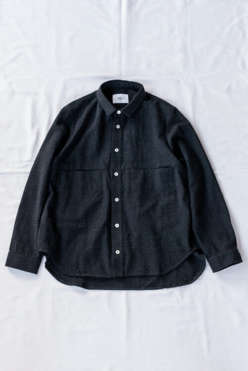 QUILP MITCH Work Shirt Dead Stock Mix Fabric Charcoal Grey