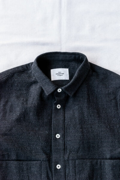 QUILP MITCH Work Shirt Dead Stock Mix Fabric Charcoal Grey