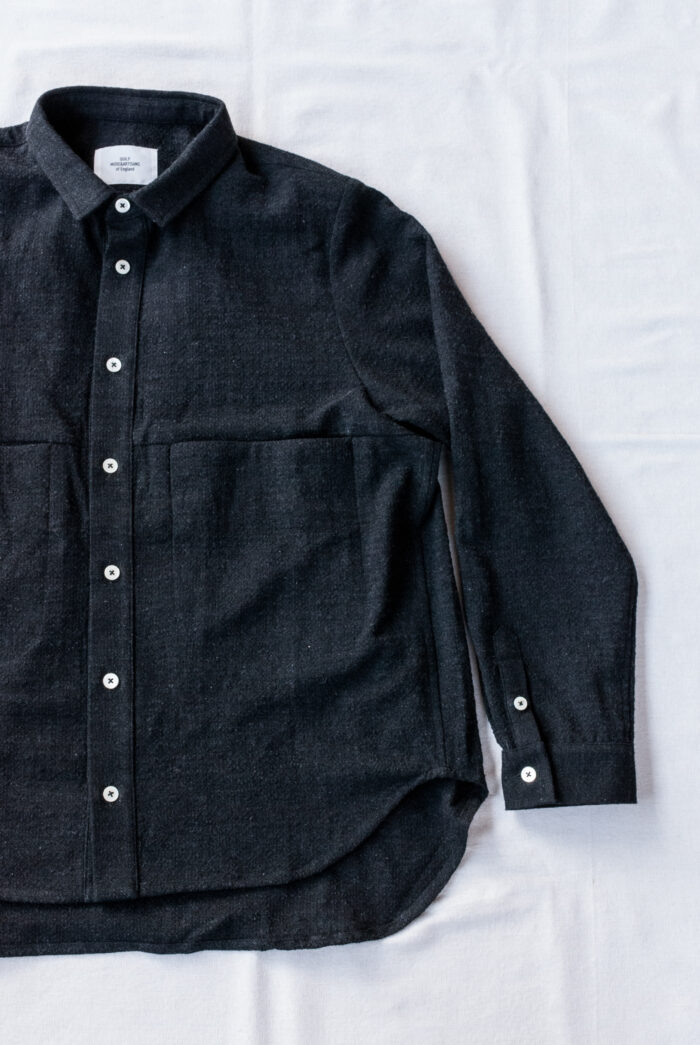 QUILP MITCH Work Shirt Dead Stock Mix Fabric Charcoal Grey