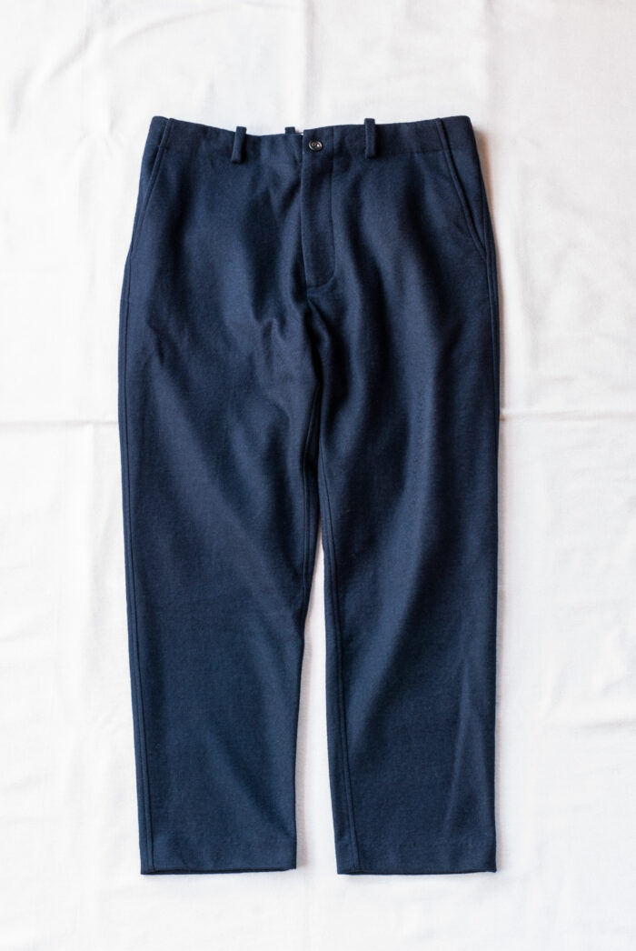 QUILP SPALDING Easy Trousers Dead Stock Cupra Wool Navy