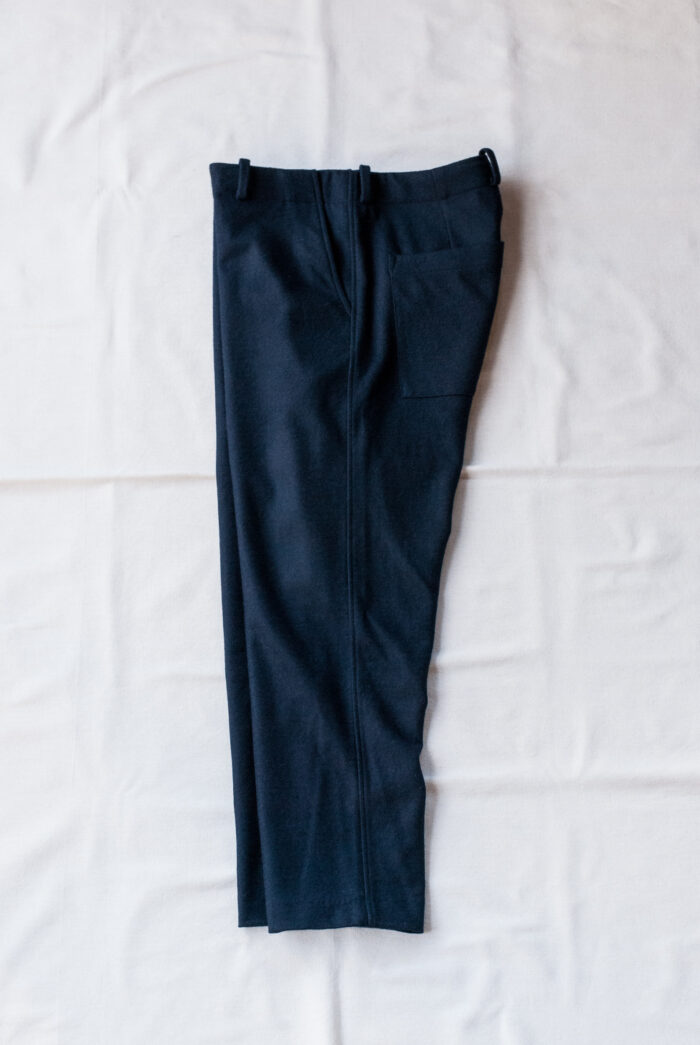 QUILP SPALDING Easy Trousers Dead Stock Cupra Wool Navy