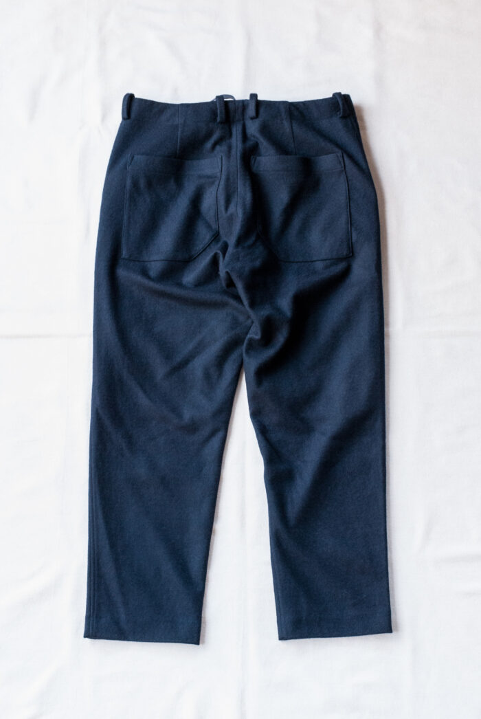 QUILP SPALDING Easy Trousers Dead Stock Cupra Wool Navy