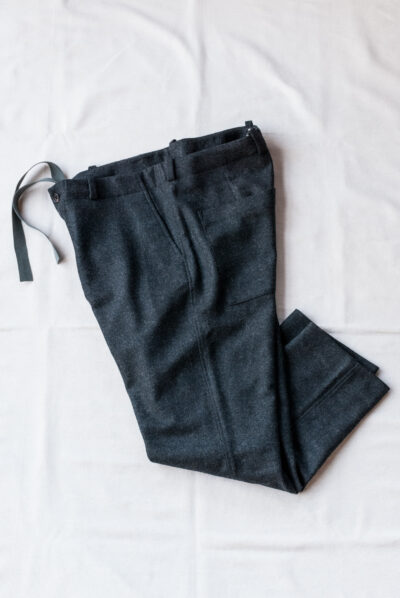 QUILP SPALDING Easy Trousers Moon Twill Merino Wool Charcoal