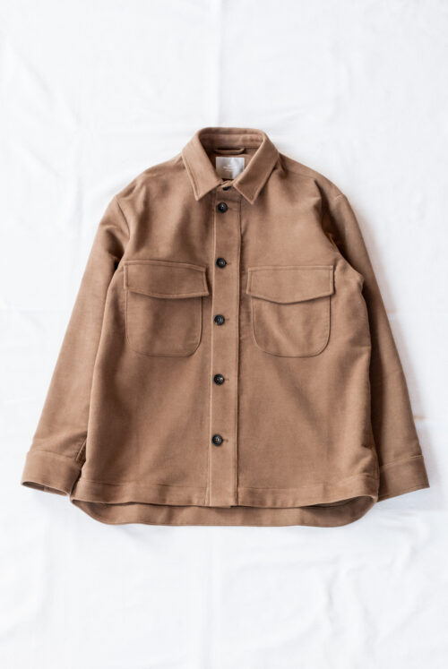 QUILP HITE Shirt Jacket Cotton Moleskin Brown