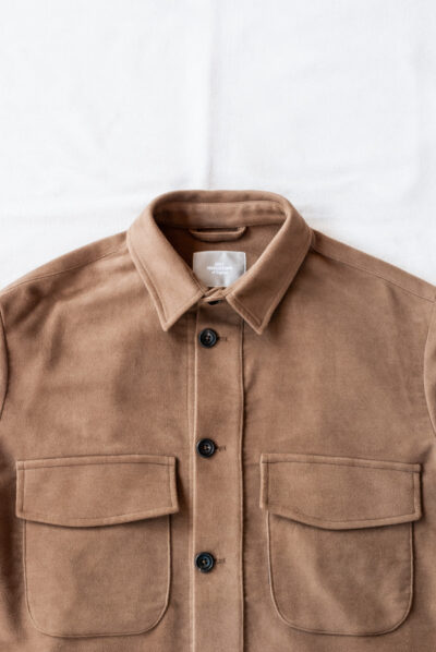 QUILP HITE Shirt Jacket Cotton Moleskin Brown