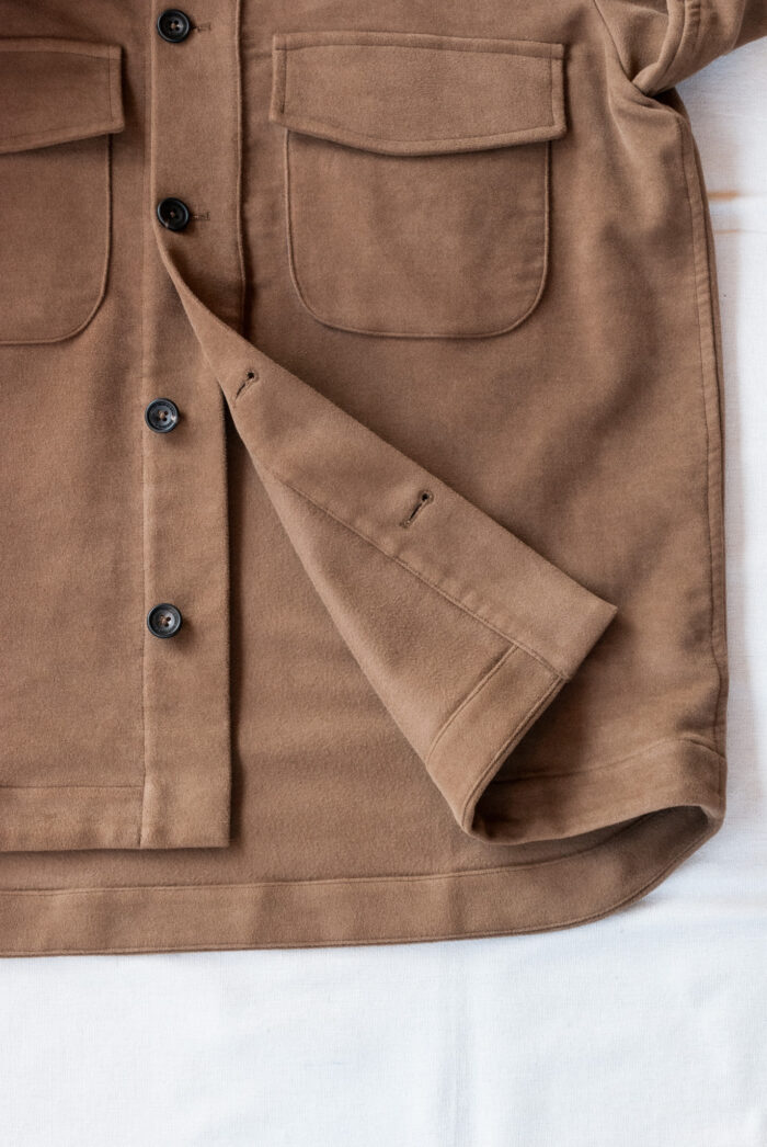 QUILP HITE Shirt Jacket Cotton Moleskin Brown