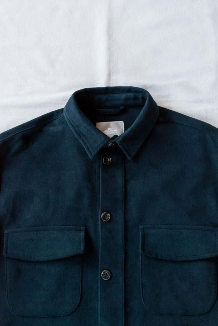 QUILP HITE Shirt Jacket Cotton Moleskin Navy