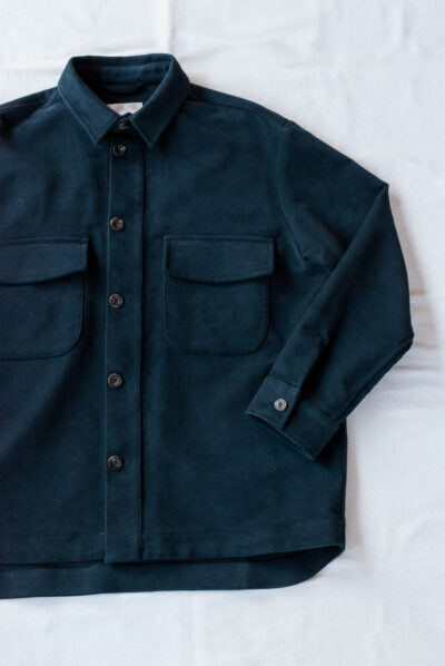 QUILP HITE Shirt Jacket Cotton Moleskin Navy