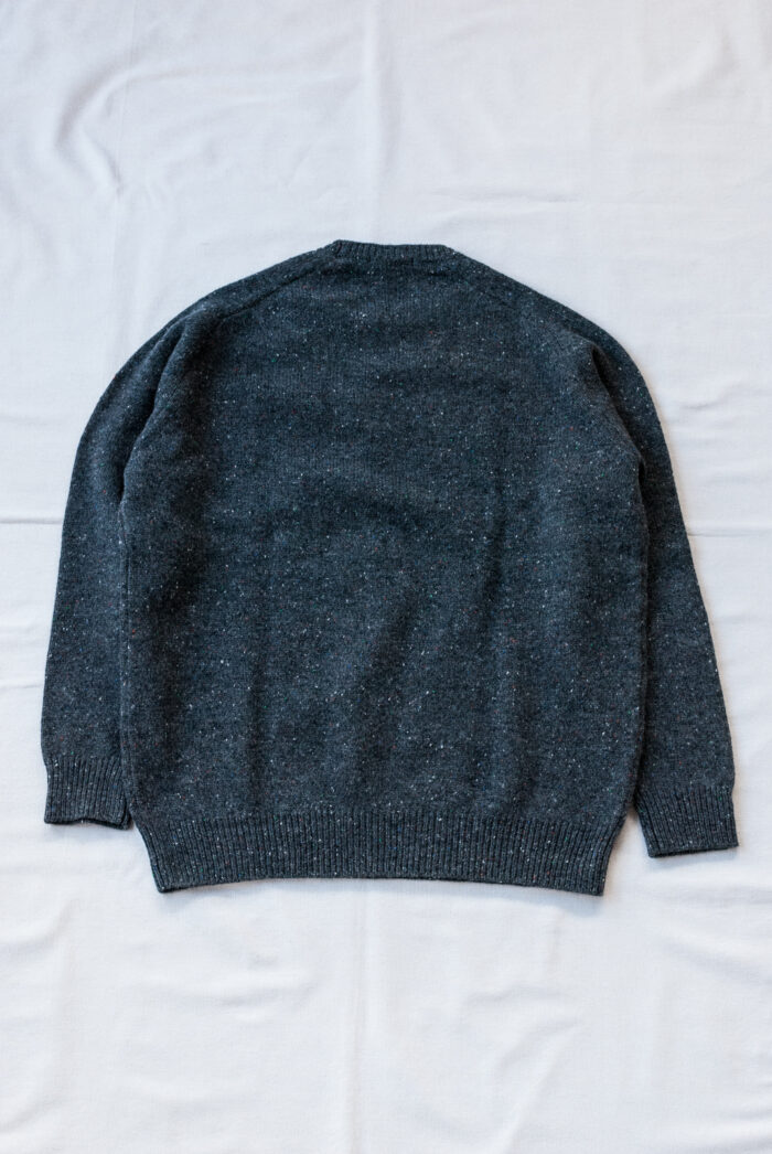 AN SPINNEN Saddle Shoulder Crew Neck Knit Charcoal