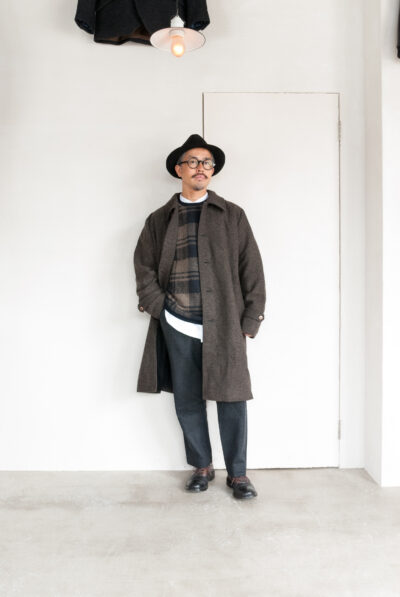 Frank Leder Dead Stock Brown Structured Wool Coat