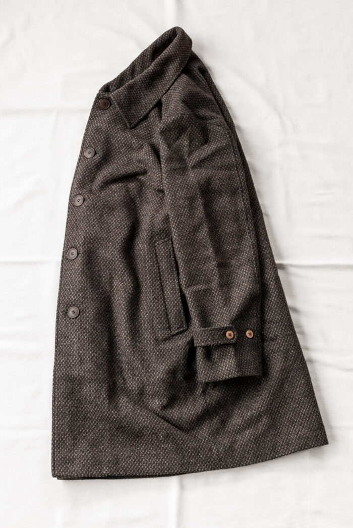 Frank Leder Dead Stock Brown Structured Wool Coat