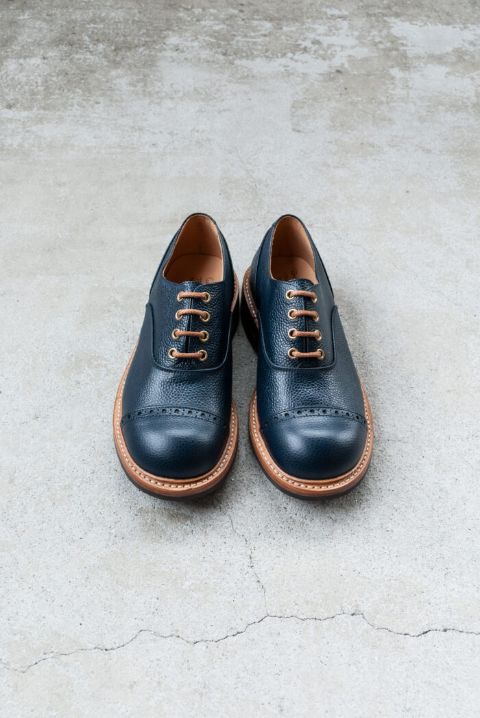 QUILP by Tricker’s M7401 Oxford Shoe Navy Scotch Grain