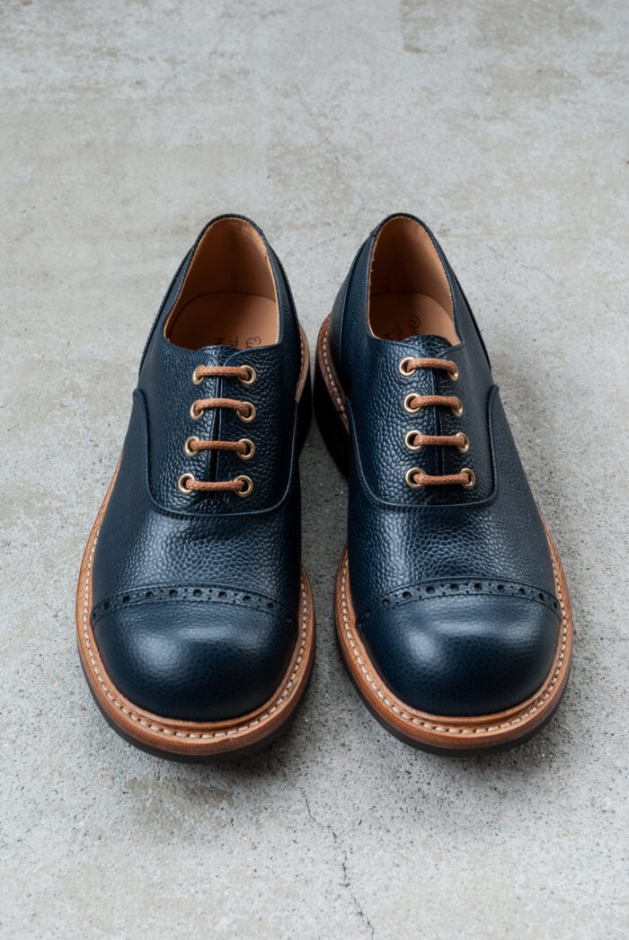 QUILP by Tricker’s M7401 Oxford Shoe Navy Scotch Grain