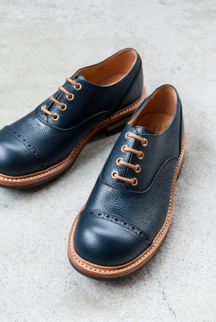 QUILP by Tricker’s M7401 Oxford Shoe Navy Scotch Grain