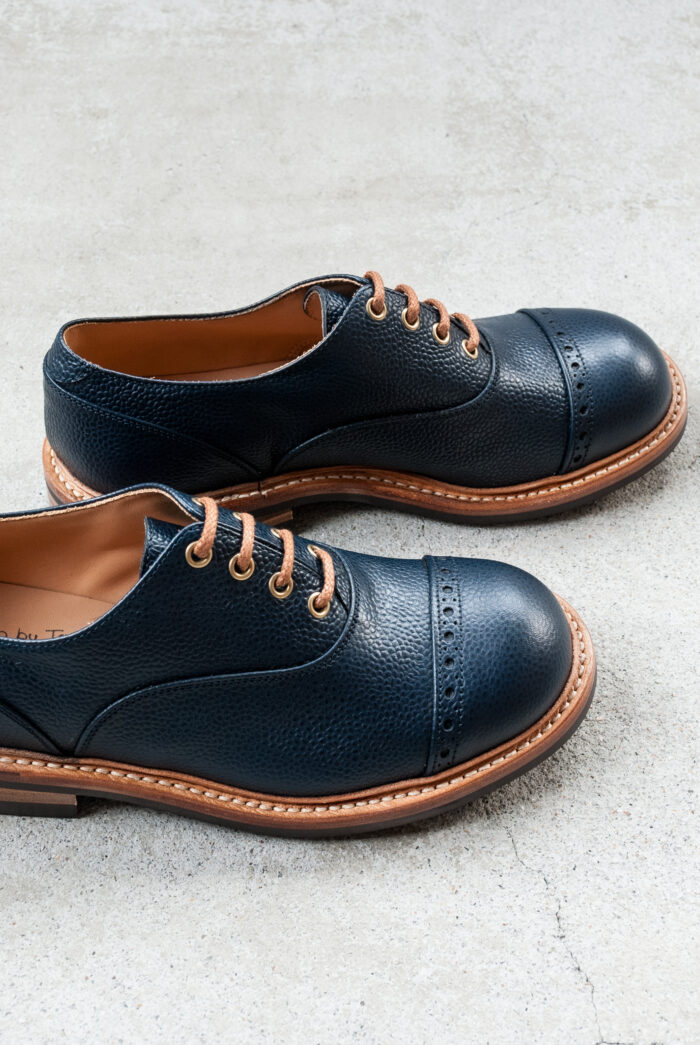 QUILP by Tricker’s M7401 Oxford Shoe Navy Scotch Grain