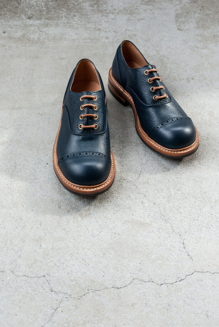 QUILP by Tricker’s M7401 Oxford Shoe Navy Scotch Grain