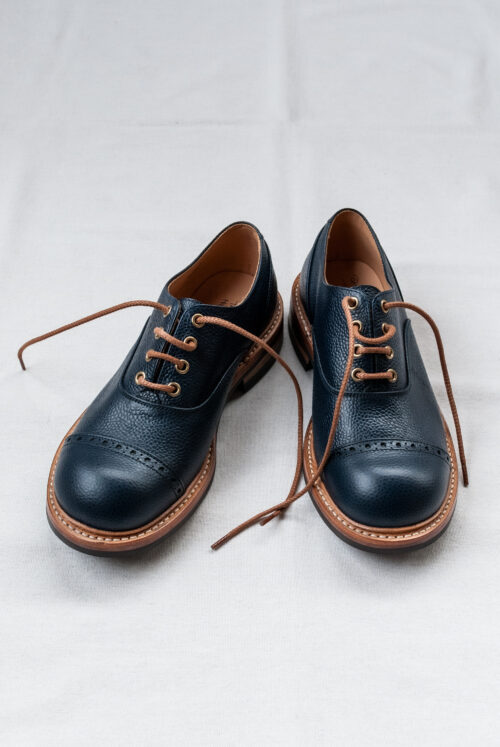 QUILP by Tricker’s M7401 Oxford Shoe Navy Scotch Grain