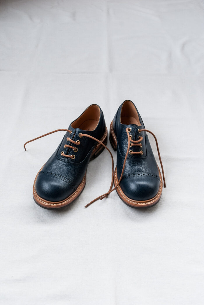 QUILP by Tricker’s M7401 Oxford Shoe Navy Scotch Grain