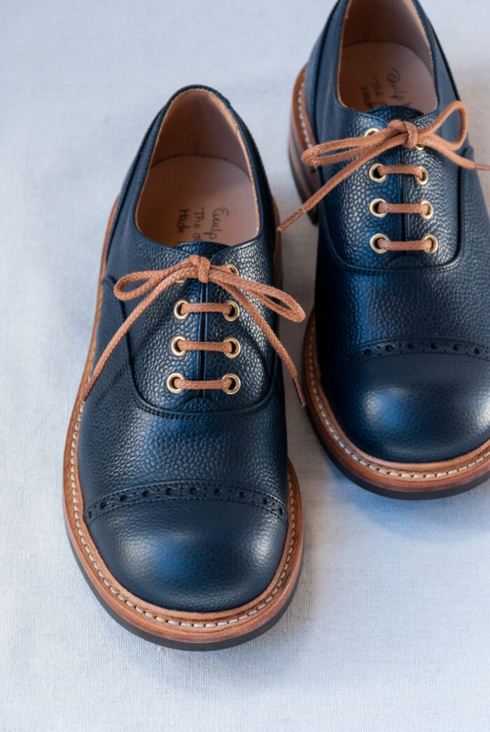 QUILP by Tricker’s M7401 Oxford Shoe Navy Scotch Grain