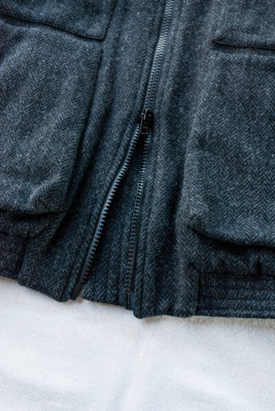 SASSAFRAS D/C Armor Jacket Heavy Herringbone Blanket Charcoal