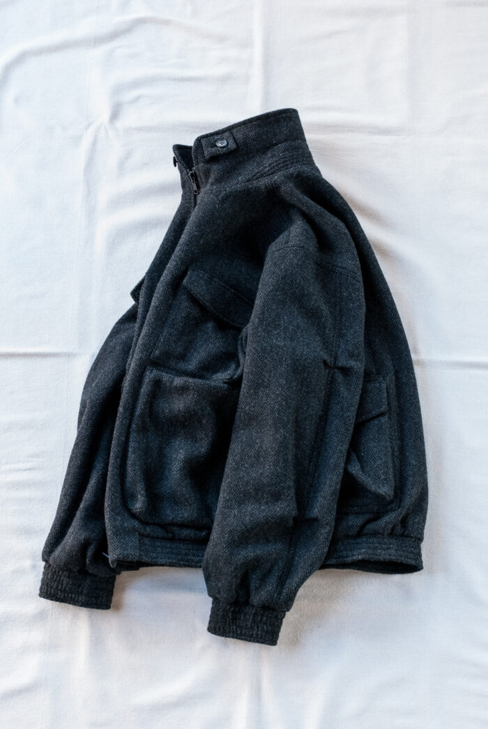 SASSAFRAS D/C Armor Jacket Heavy Herringbone Blanket Charcoal