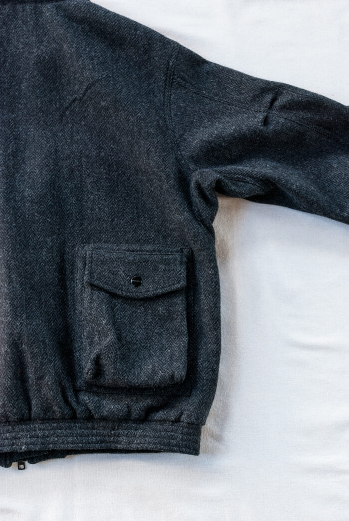 SASSAFRAS D/C Armor Jacket Heavy Herringbone Blanket Charcoal