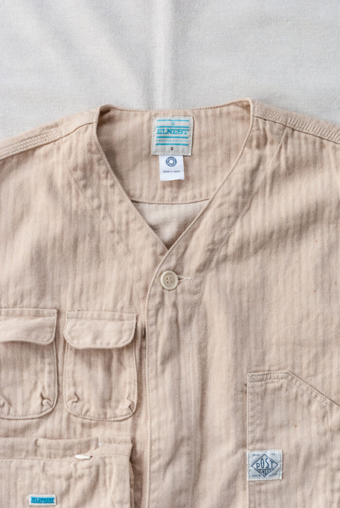 Post O’Alls × ELNEST CREATIVE ACTIVITY ALL-in-One Cotton Herringbone Natural