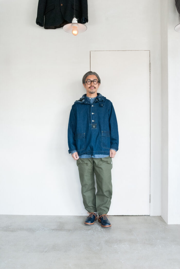 Post O’Alls Band Collar Shirt MV Classic Chambray Indigo