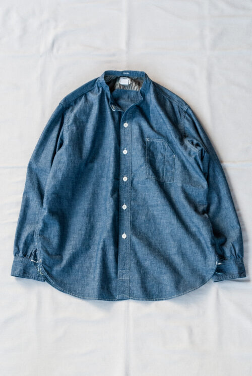 Post O’Alls Band Collar Shirt MV Classic Chambray Indigo