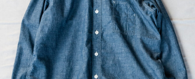 Post O’Alls Band Collar Shirt MV Classic Chambray Indigo