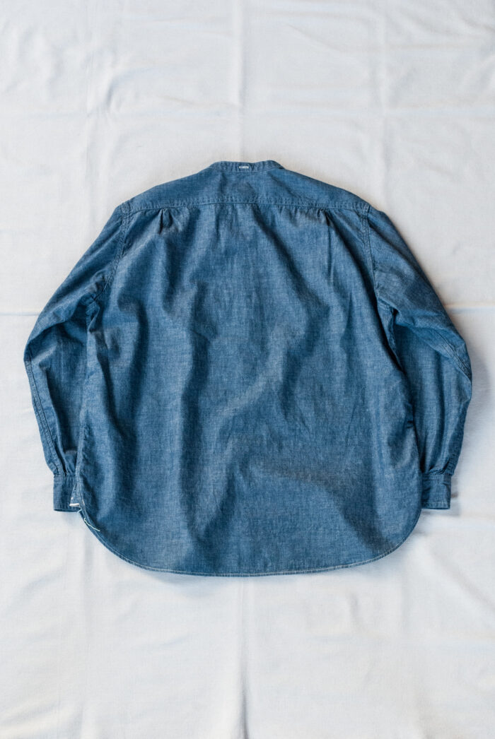 Post O’Alls Band Collar Shirt MV Classic Chambray Indigo