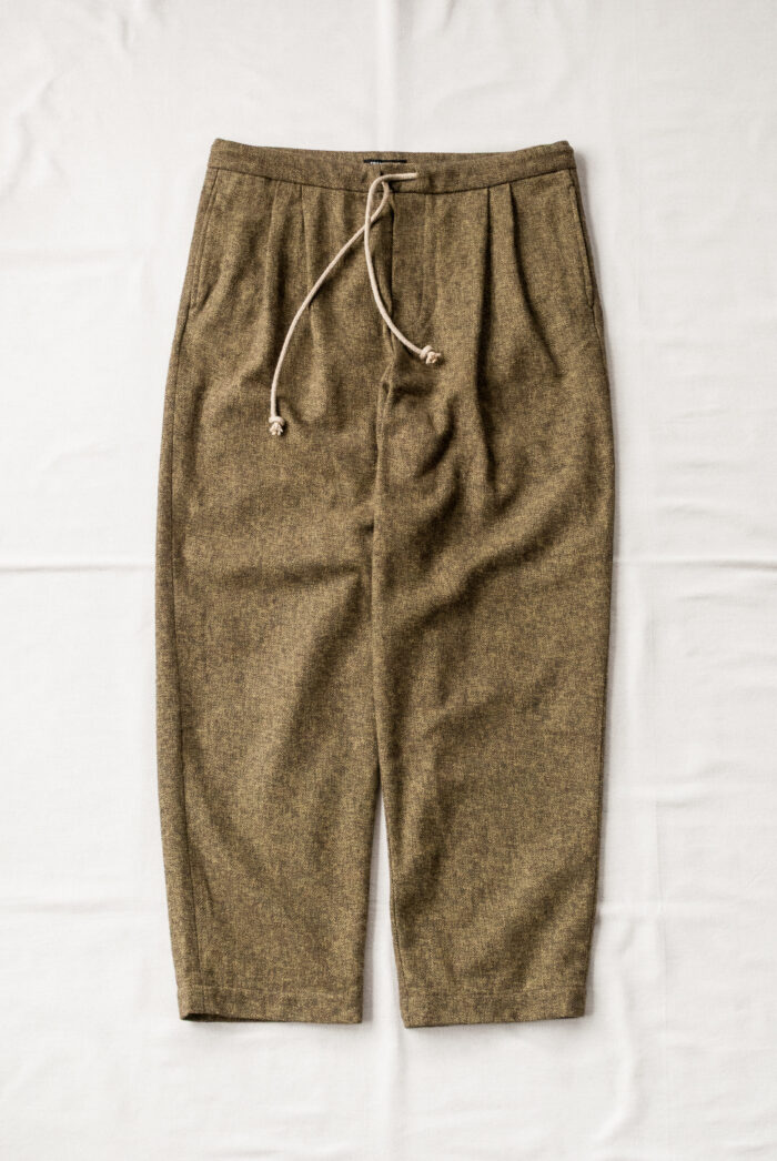 Frank Leder Dead Stock Cotton Tweed Drawstring 2 Tuck Trousers