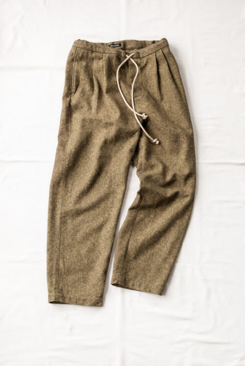 Frank Leder Dead Stock Cotton Tweed Drawstring 2 Tuck Trousers