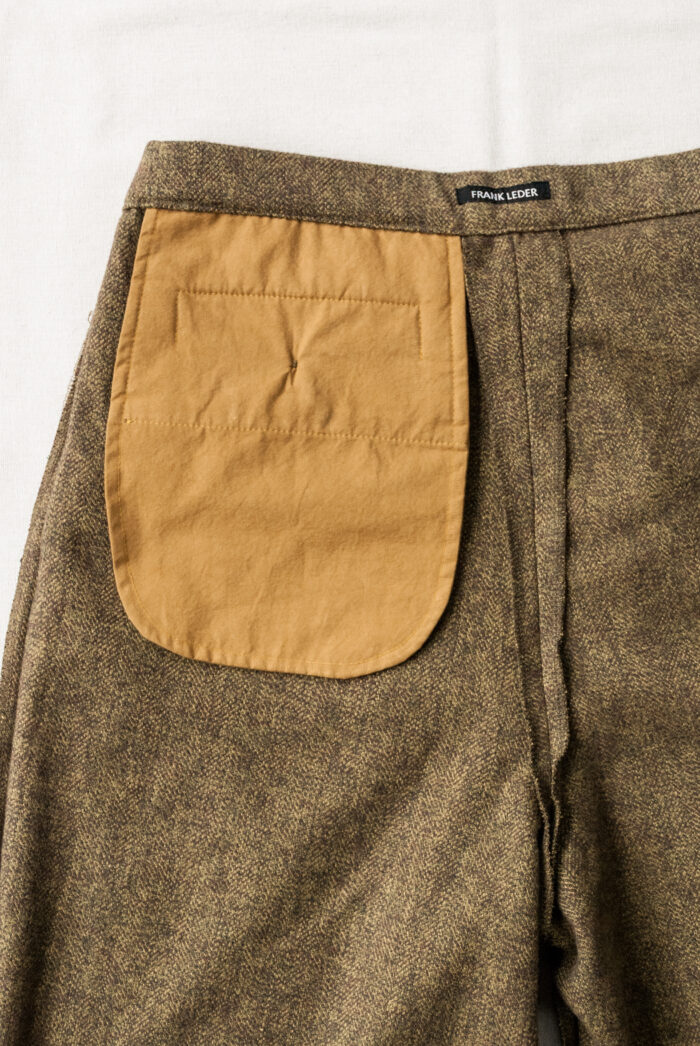 Frank Leder Dead Stock Cotton Tweed Drawstring 2 Tuck Trousers