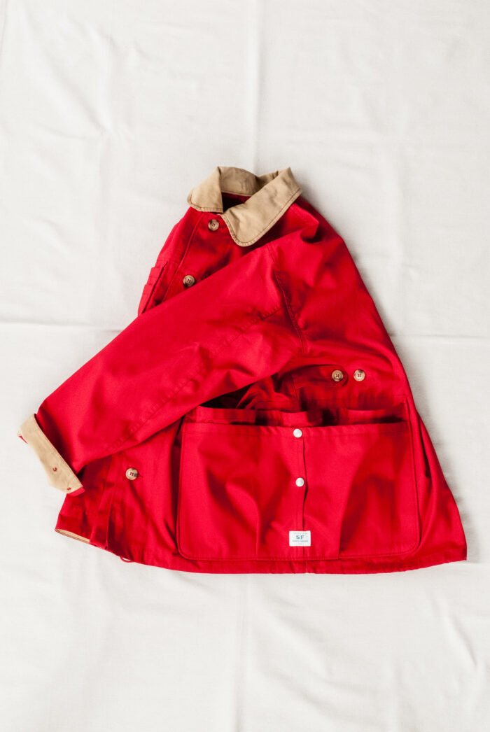 SASSAFRAS Overgrown Warden Jacket Cotton Weather Cloth Red