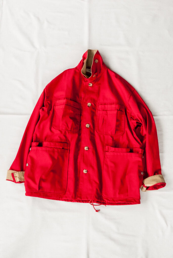 SASSAFRAS Overgrown Warden Jacket Cotton Weather Cloth Red