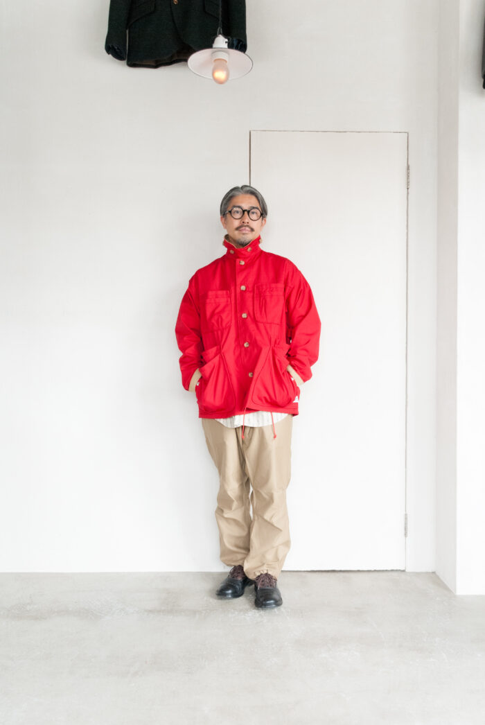 SASSAFRAS Overgrown Warden Jacket Cotton Weather Cloth Red