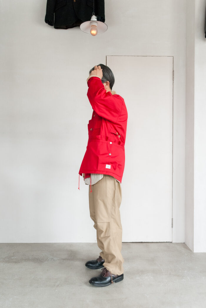 SASSAFRAS Overgrown Warden Jacket Cotton Weather Cloth Red