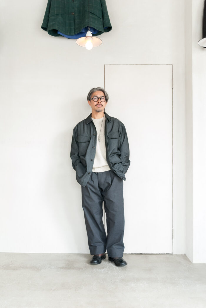 QUILP KATCHE Dead Stock Poly Cotton Shirt Jacket Black