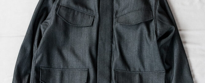QUILP KATCHE Dead Stock Poly Cotton Shirt Jacket Black