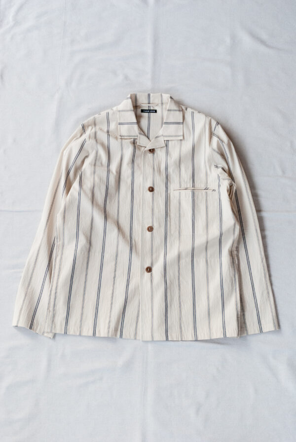 Frank Leder Organic Striped Cotton Jacket with Side Pocket