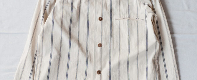 Frank Leder Organic Striped Cotton Jacket with Side Pocket