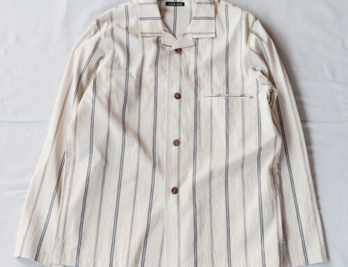 Frank Leder Organic Striped Cotton Jacket with Side Pocket