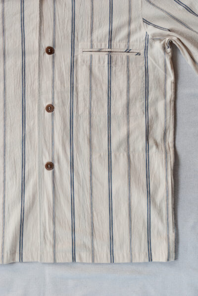 Frank Leder Organic Striped Cotton Jacket with Side Pocket