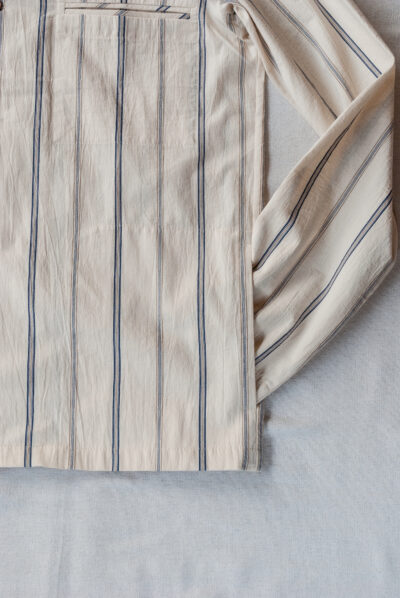 Frank Leder Organic Striped Cotton Jacket with Side Pocket