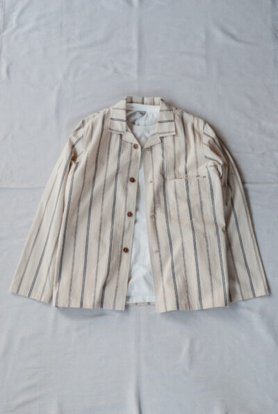 Frank Leder Organic Striped Cotton Jacket with Side Pocket