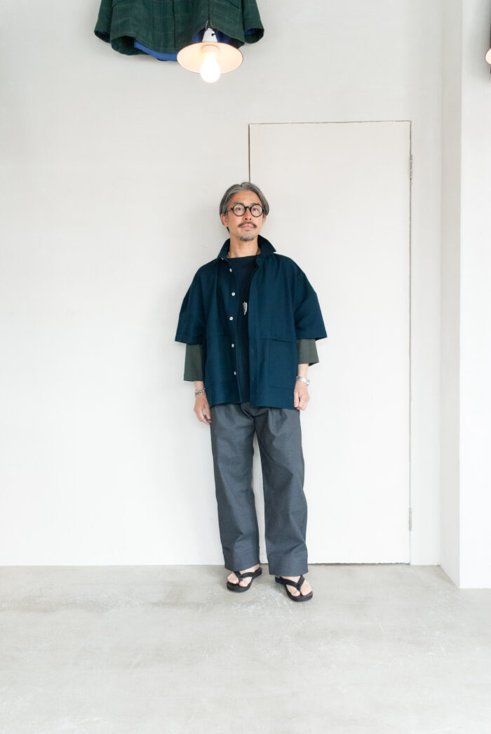 QUILP MARSH Short Sleeve Waffle Shirt Navy