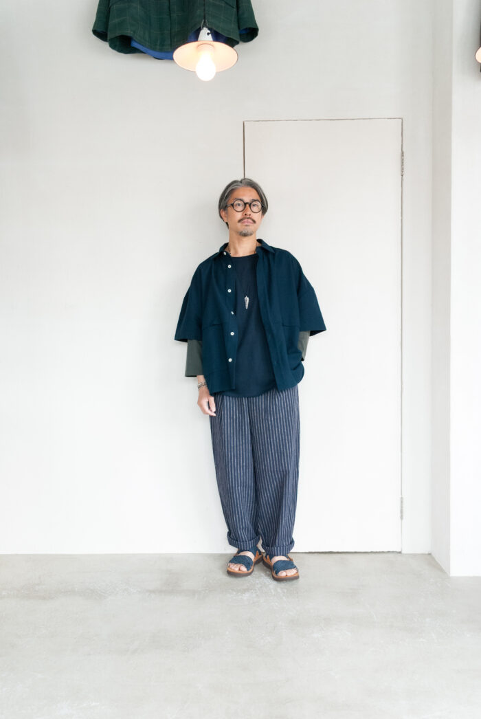 QUILP MARSH Short Sleeve Waffle Shirt Navy