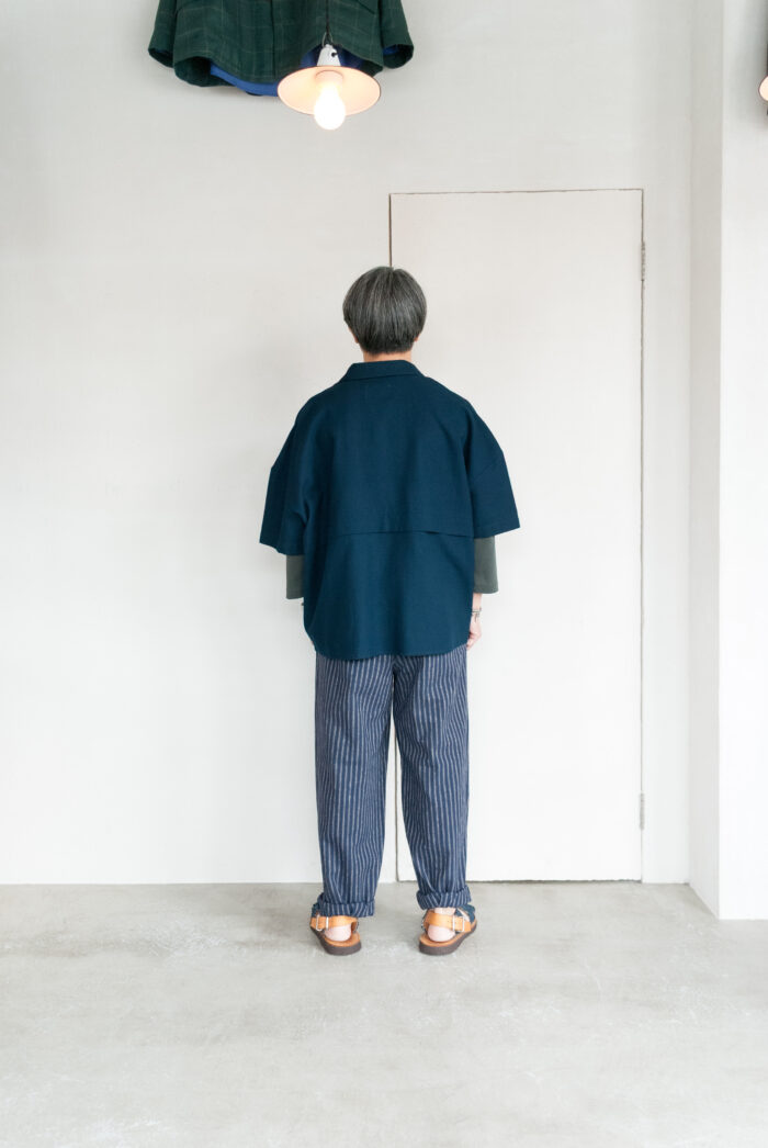 QUILP MARSH Short Sleeve Waffle Shirt Navy